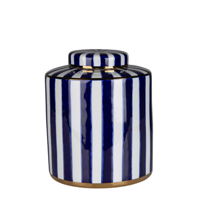 Florabelle Living Accessories Lilli Stripe Blue & White Jar Large