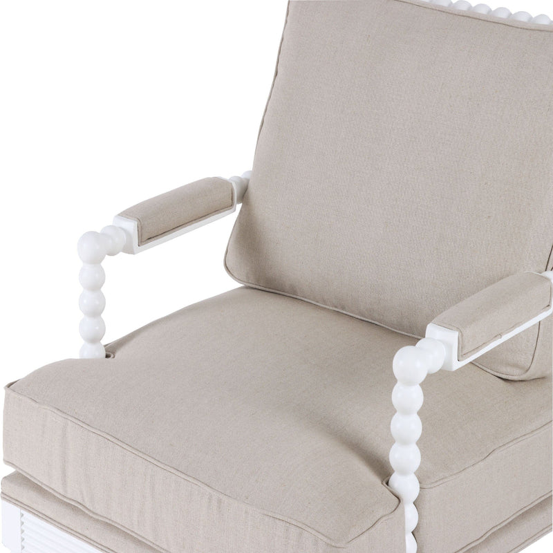 Oneworld Collection armchairs Elizabeth Bobbin Hamptons Armchair White