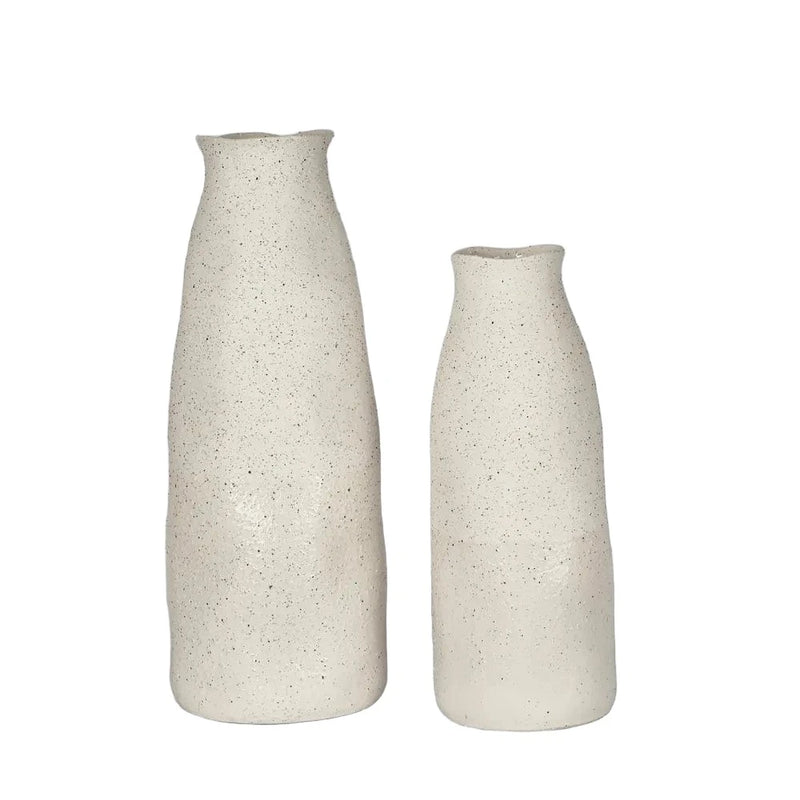 Oneworld Collection decorative Tuba Ceramic Vase Large White