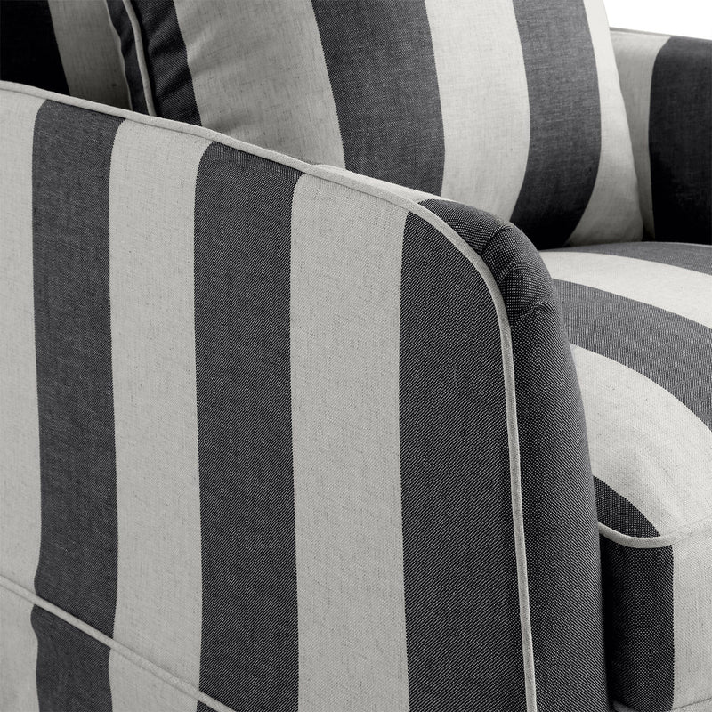 Florabelle Living Armchairs Noosa Hamptons Armchair Grey/Cream Linen Blend