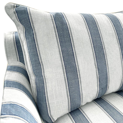 Florabelle Living Armchairs Noosa Hamptons Armchair Blue Sky Stripe Linen Blend