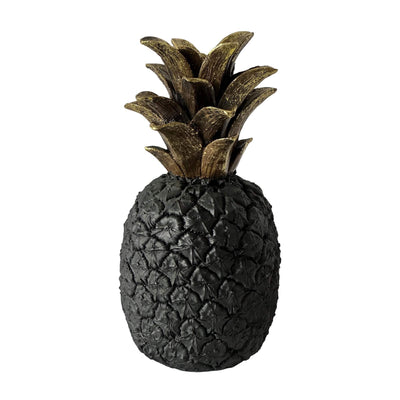 Florabelle Living Decorative Carina Black Pineapple with Gold Leaves Large