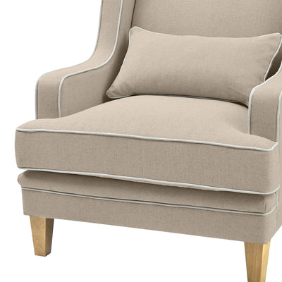 Oneworld Collection armchairs Bondi Armchair Nat/White Piping