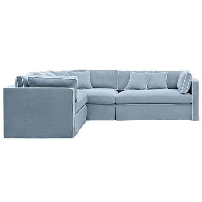 Oneworld Collection sofas Marbella Modular Sofa Beach with White Piping Right