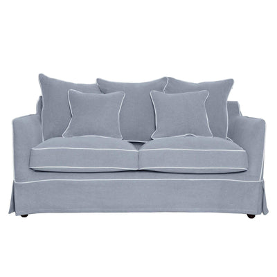 Oneworld Collection sofas Noosa 2 Seat Grey with White Piping