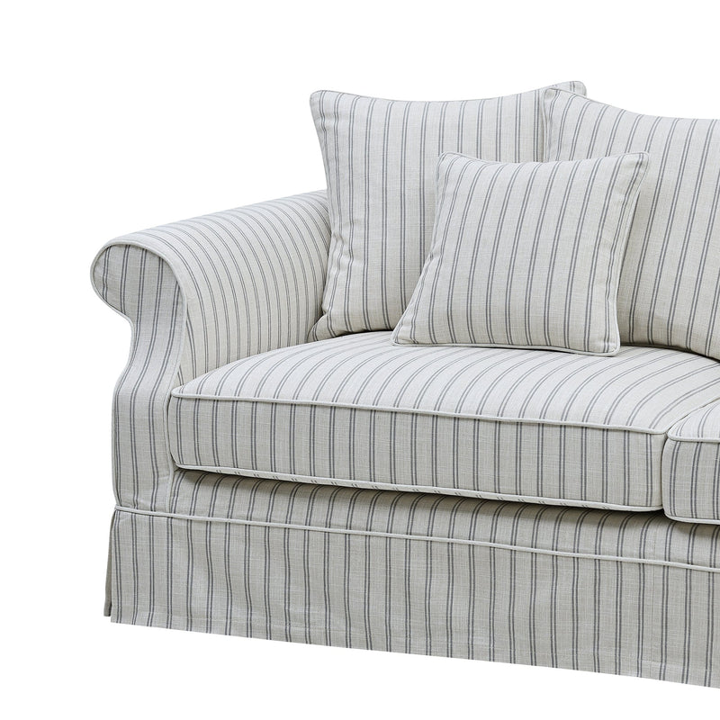 Oneworld Collection NZ sofas 3 Seat Slip Cover - Avalon Stone Stripe