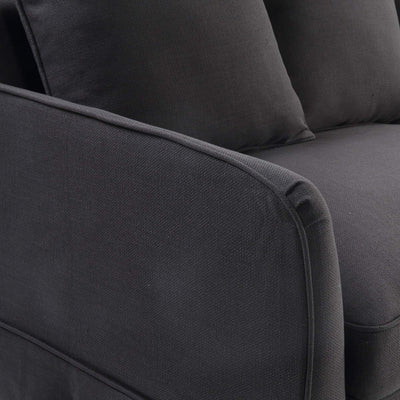 Oneworld Collection sofas 3 Seat Slip Cover - Noosa Charcoal
