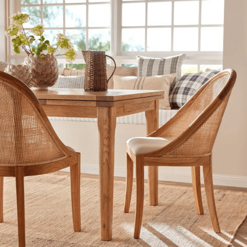 Oneworld Collection NZ Dining Chairs Abbey Natural Rattan and Timber Coastal Dining Chair