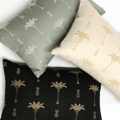 Robert Mark Limited CUSHIONS Palm Silk Viscose Cushion Light Sage 60cm x 40cm