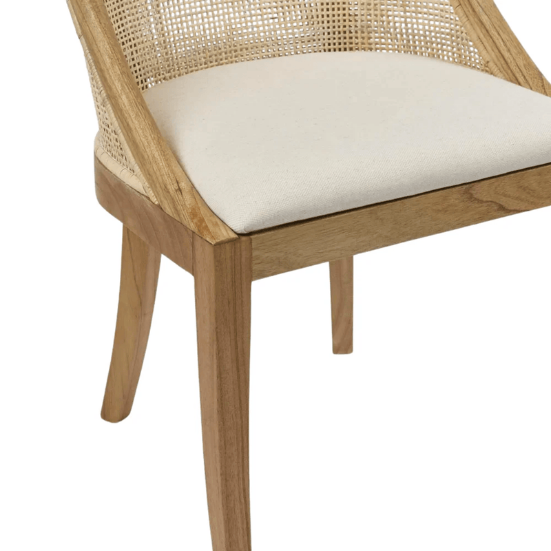 Oneworld Collection NZ Dining Chairs Abbey Natural Rattan and Timber Coastal Dining Chair