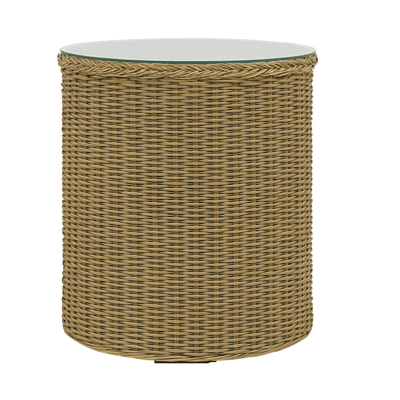 Oneworld Collection NZ outdoor Devonport Rattan Hamptons Outdoor Round Side Table 50cm Diametre
