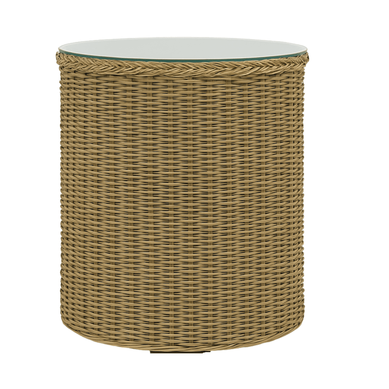 Oneworld Collection NZ outdoor Devonport Rattan Hamptons Outdoor Round Side Table 50cm Diametre