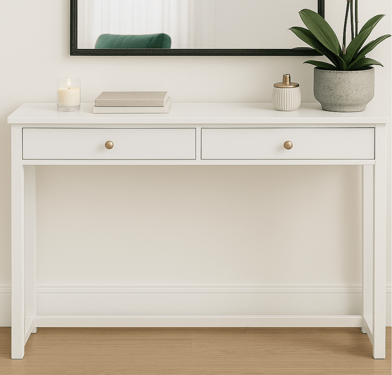 Oneworld Collection NZ Consoles Woodend White Curved Leg Hamptons Console Table