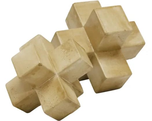 Robert Mark Limited Décor Travertine Look Deco Cross - Beige - 12cm