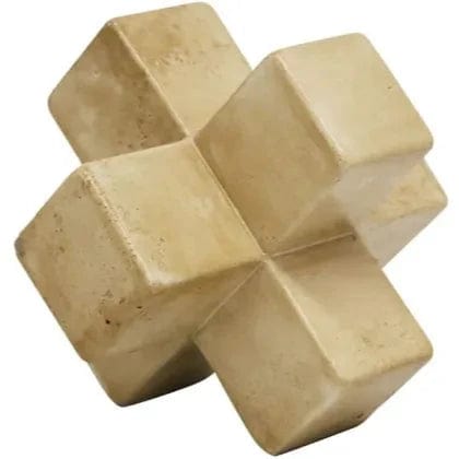 Robert Mark Limited Décor Travertine Look Deco Cross - Beige - 15cm