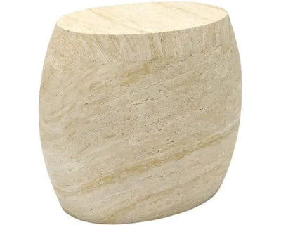 Robert Mark Limited Side Tables Piha Oval Travertine Look Side Table