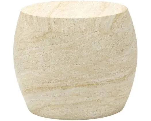 Robert Mark Limited Side Tables Piha Oval Travertine Look Side Table