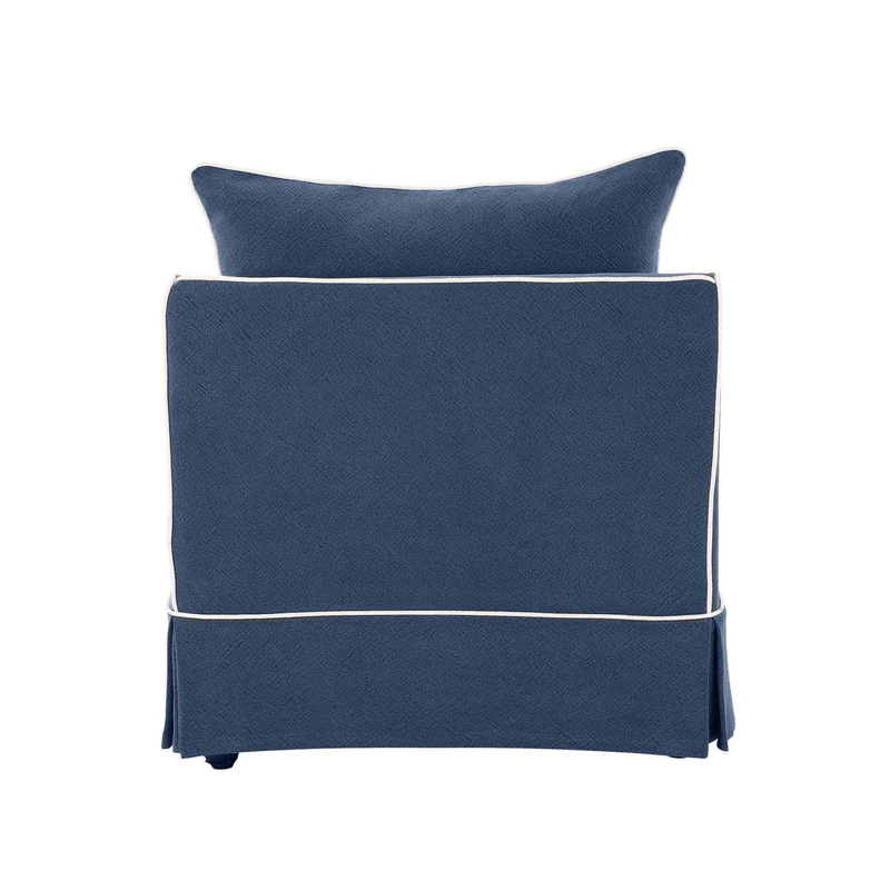 Oneworld Collection NZ Slip Covers Noosa Armchair  Navy with White Piping Slip Cover Only