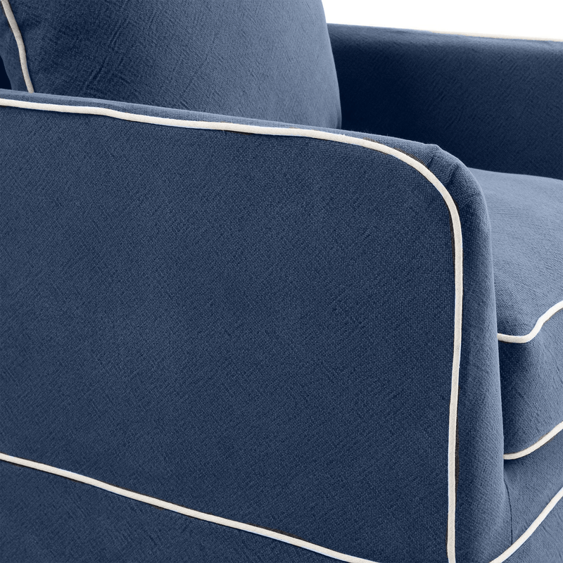 Oneworld Collection NZ Slip Covers Noosa Armchair  Navy with White Piping Slip Cover Only