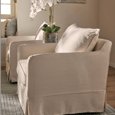 Oneworld Collection NZ Slip Covers Noosa Hamptons Armchair Ivory Slip Cover Only