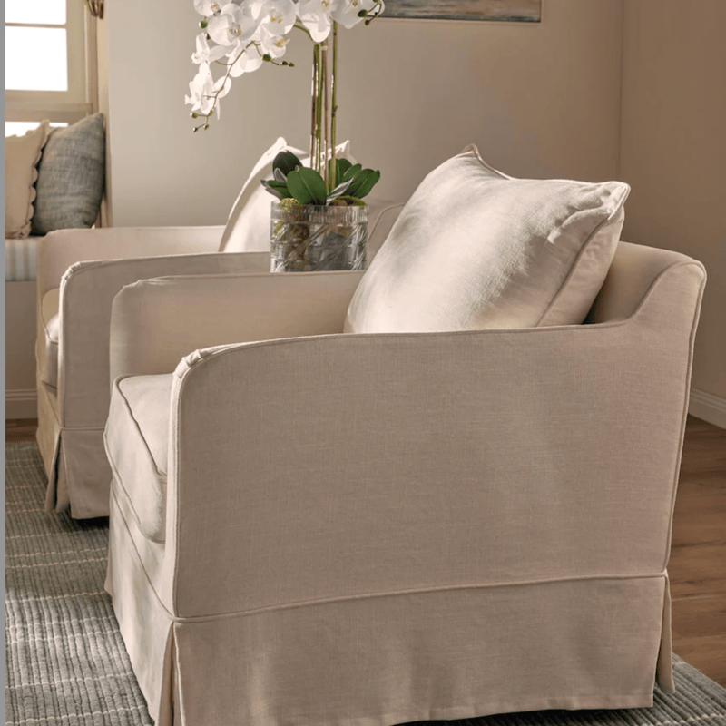 Oneworld Collection NZ Slip Covers Noosa Hamptons Armchair Ivory Slip Cover Only