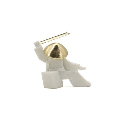 Robert Mark Limited Décor Designer Samurai Figurine - White/Gold - 19cm High