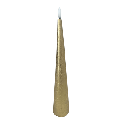 Mish/Stellar Haus Christmas Gold Cone LED Candle with Timer 29cm