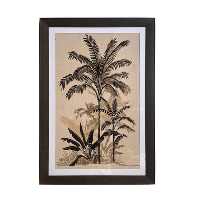 Robert Mark Limited Wall Art Golden Palm Print in Walnut Frame