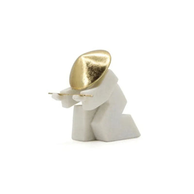 Robert Mark Limited Décor Designer Samurai Figurine - White/Gold - 16cm High