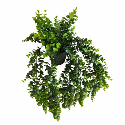 Flower systems Faux Plants Potted Hanging Eucalyptus Green 66cm
