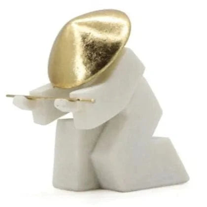 Robert Mark Limited Décor Designer Samurai Figurine - White/Gold - 16cm High