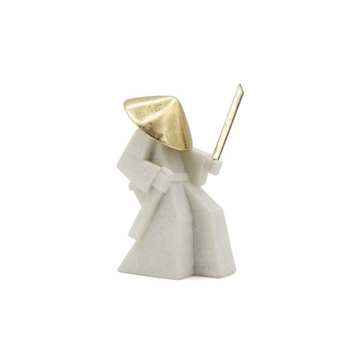 Robert Mark Limited Décor Designer Samurai Figurine - White/Gold - 24cm High