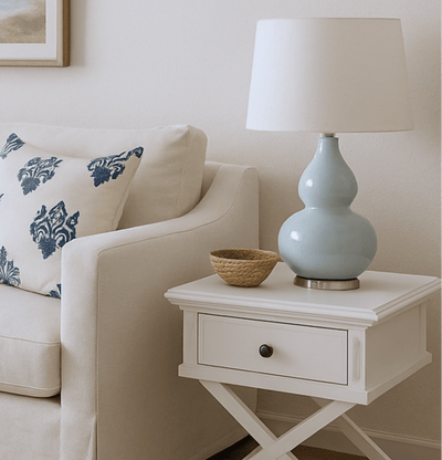 Florabelle Living Table Lamps Sutton Light Blue Table Lamp