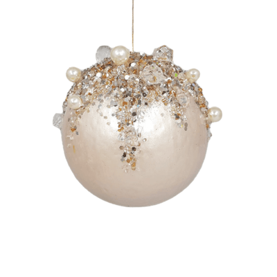 Alison Acquisitions Christmas Pearl Ball Christmas Decoration - 9.5cm