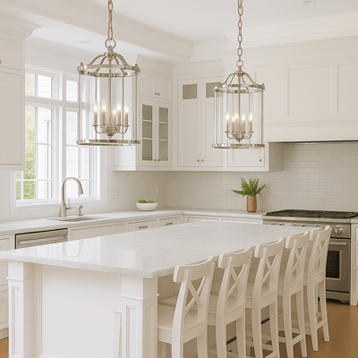 Oneworld Collection Pendants Astor Six Light Round Pendant In Nickel