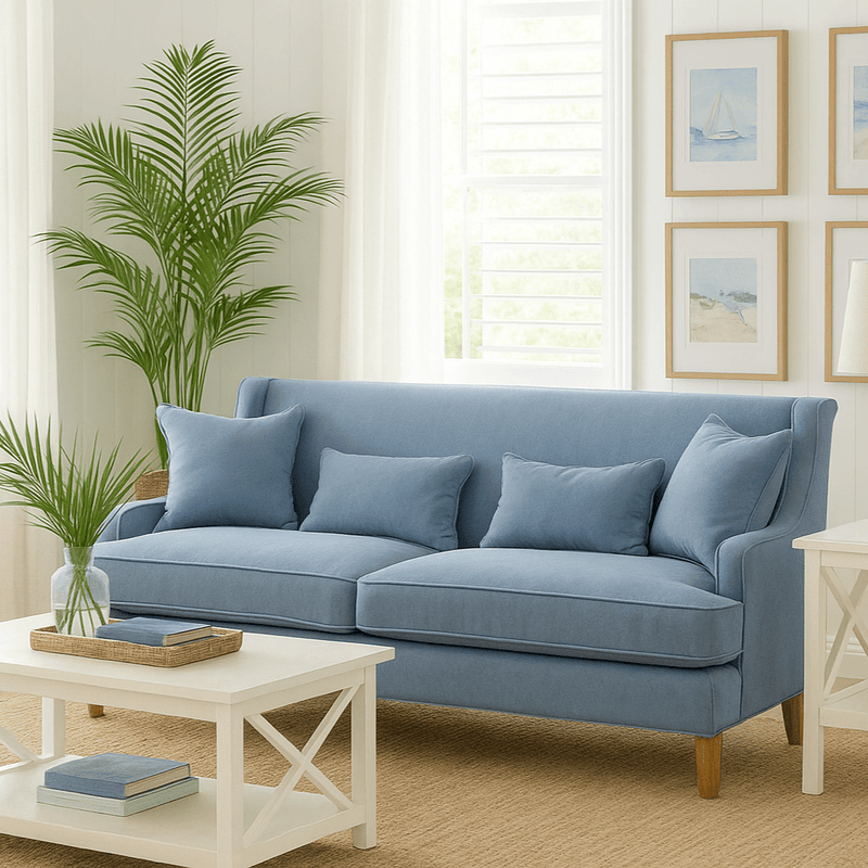 Oneworld Collection NZ 3 Seat Bondi Hamptons 3 Seat Sofa Slate Blue