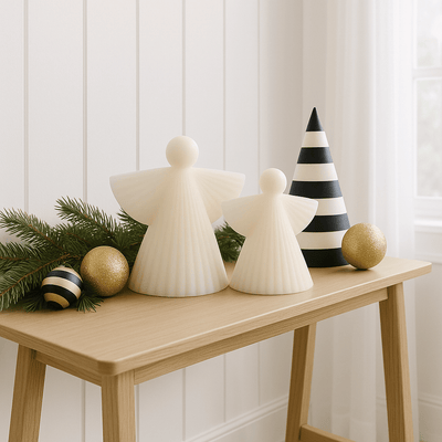 Mish/Stellar Haus Christmas White Winged Angel LED  Candle 11cm