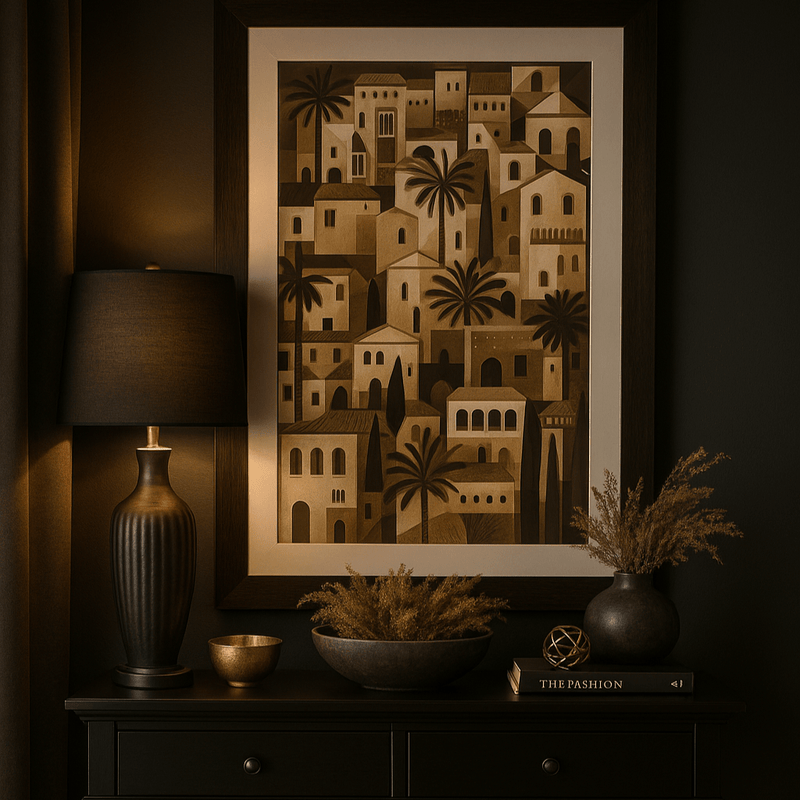 Robert Mark Limited Wall Art Havana Print in Walnut Frame