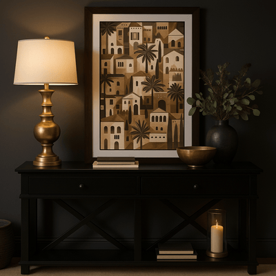 Robert Mark Limited Wall Art Havana Print in Walnut Frame