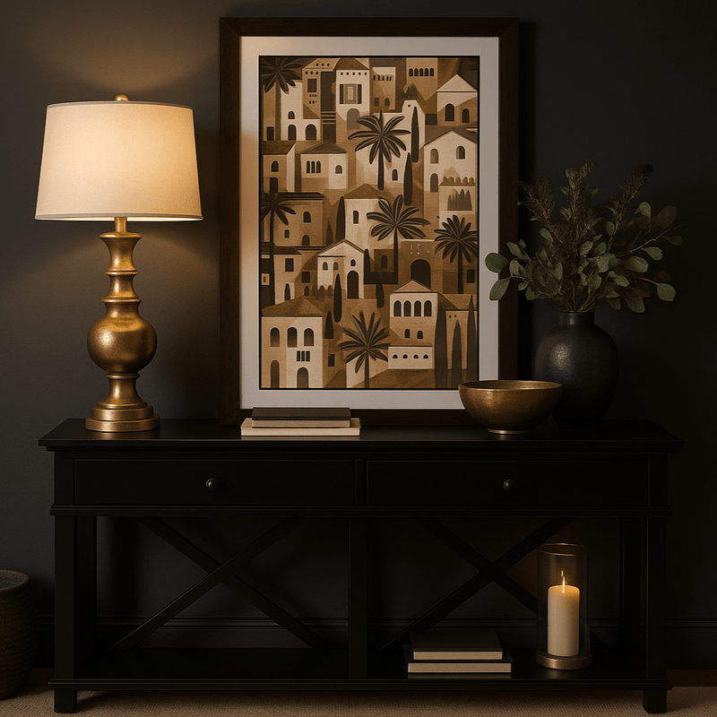 Robert Mark Limited Wall Art Havana Print in Walnut Frame