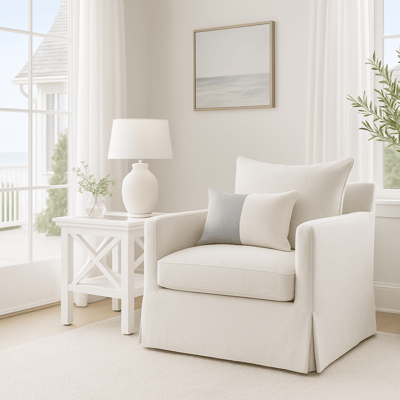 Oneworld Collection NZ Armchairs Noosa Hamptons Armchair Ivory