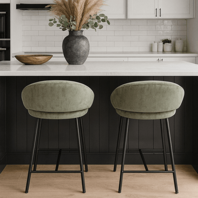 Robert Mark Limited Barstools Sophia Sage Green and Black Bar Stool
