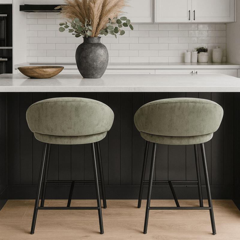 Robert Mark Limited Barstools Sophia Sage Green and Black Bar Stool