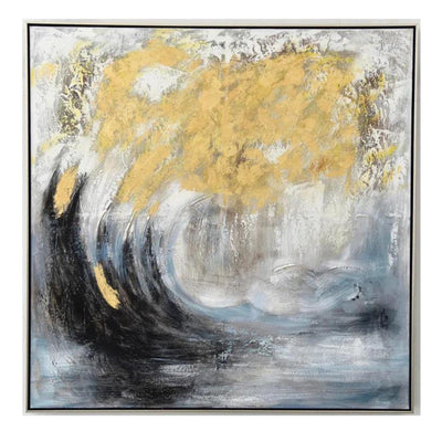 Florabelle Living Wall Art Storm Oil Painting on Canvas in Frame