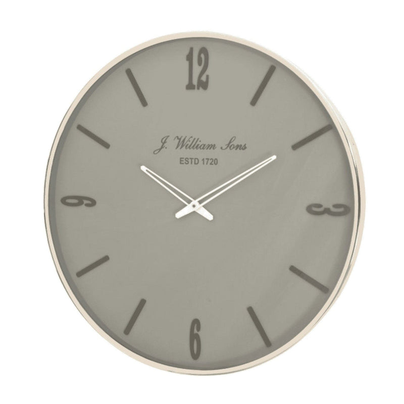 Oneworld Collection NZ Clocks J Williams & Sons Grey Round Wall Clock