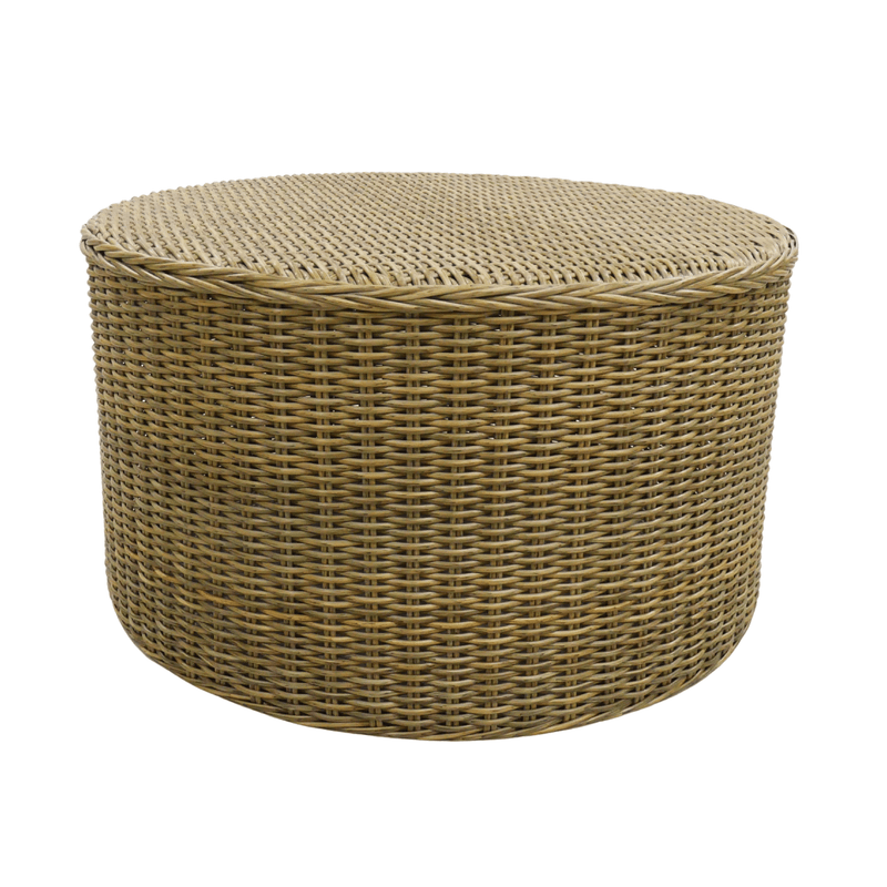 Oneworld Collection NZ outdoor Devonport Rattan Hamptons Outdoor Coffee Table 80cm Diametre