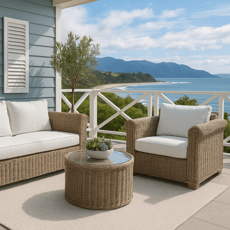 Oneworld Collection NZ outdoor Devonport Rattan Hamptons Outdoor Armchair