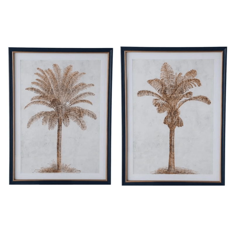 Oneworld Collection NZ Wall Art Luxe Golden Palm Prints Set of 2