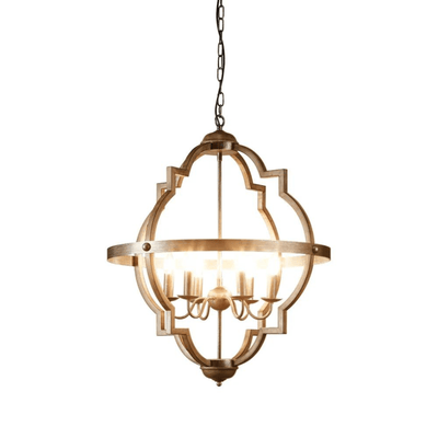 Florabelle Living Lighting Marshall Ceiling Pendant Large Rust Brown and Silver Black