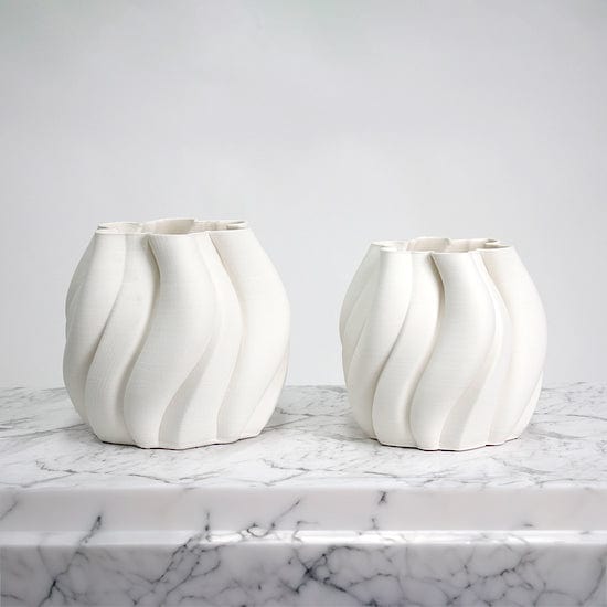 Oneworld Collection NZ Décor Emmy White  3D Ceramic Vase - Large